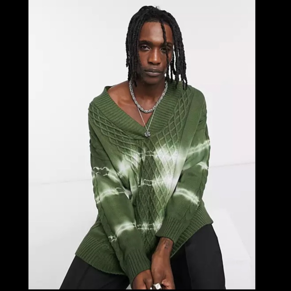 ASOS • Sacred Hawk Stripe Tie Dye Cricket Sweater